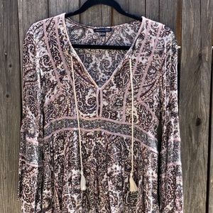 American Eagle Boho Peasant Blouse S